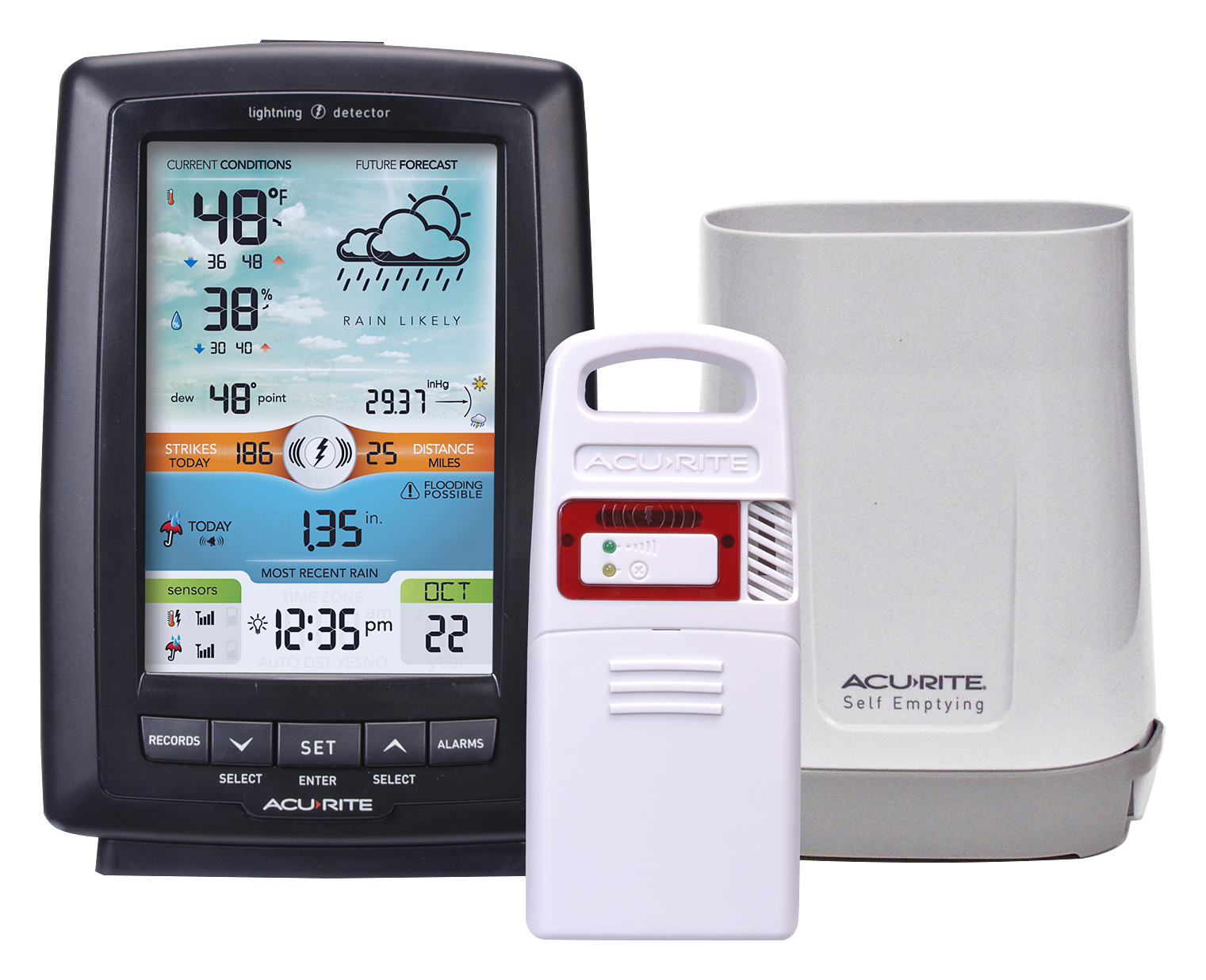 AcuRite Weather Station with Rain Gauge and Lightning Detection Bass